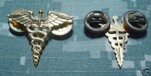 BOS Medical Corps Dept WWII Era Insignia pair