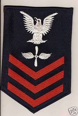 NAVY RATE RED ON BLUE AVIATION MACHINIST'S MATE