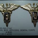 BOS Officers Dental Corps Insignia pair