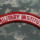 Military Institute Tab Red on White
