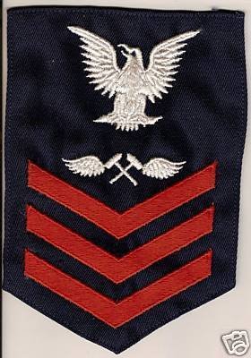 NAVY RATE RED ON BLUE AVIATION STRUCTURAL MECHANIC