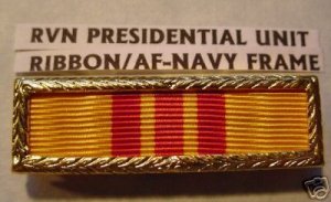 RVN PRESIDENTIAL UNIT RBN FRAMED AF-NAVY