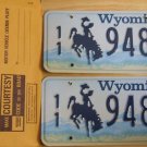 Wyoming license plate pair 11-948 BF Park County New