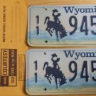 Wyoming license plate pair 11-945 BF Park County New