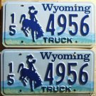 Wyoming license plate pair Truck 15-4956 Hot Springs