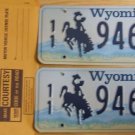 Wyoming license plate pair 11-946 BF Park County New