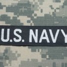 Navy White on Black Name Tape