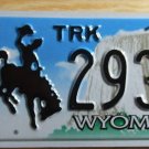 Wyoming license plate 23-2931 TRK Sublette Devils Tower