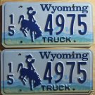 Wyoming license plate pair Truck 15-4975 Hot Springs