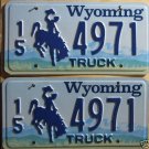 Wyoming license plate pair Truck 15-4971 Hot Springs