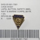 Navy, USMC Safety Award 28 years Lapel Button