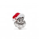 handmade silver Christmas Santa red enamel charm bead European bracelet FREE shipping
