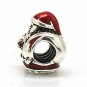 New handmade silver red Christmas Santa enamel charm bead European bracelet