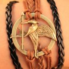 New Antique Friendship Infinity Hungry Game Bird Arrow Charm Leather Multilayer Bracelet