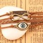 New Antique Friendship Infinity best friend blue Evil eye Charm Leather Multilayer Bracelet
