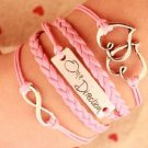 New Antique Friendship Infinity ONE DIRECTION HEART  Charm Leather Multilayer Bracelet
