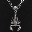 new Antique Silver Devil scorpion charm pendant necklace free shipping