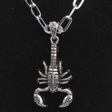 new Antique Silver Devil scorpion charm pendant necklace free shipping