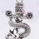 new Antique 316L Stainless Steel Sword Snake serpent charm pendant necklace free shipping