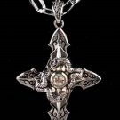 new Antique 316L Stainless Steel Cross Crystal Snake serpent charm pendant necklace free shipping