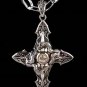 new Antique 316L Stainless Steel Cross Crystal Snake serpent charm pendant necklace free shipping