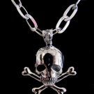 new 316L Stainless Steel Crossbones Skull head skeleton charm pendant necklace free shipping