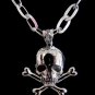 new 316L Stainless Steel Crossbones Skull head skeleton charm pendant necklace free shipping