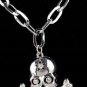 new fashion 316L Stainless Steel Crystal Star Crossbones Skull head skeleton charm pendant necklace