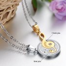 new Fashion 316L Stainless steel couple Puzzle Music Gold Note love for him and her necklace FREE