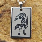 new Stainless Steel full body Wolf charm Dog tag pendant necklace free shipping