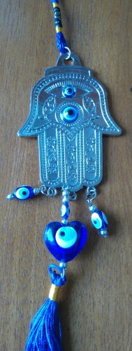 New dreamcatcher Shiny Hamsa blue evil eye heart glass charm weaving  free shipping