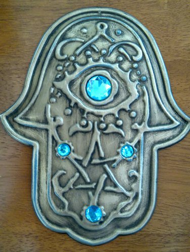 New big home wall stone hamsa hand jerusalem blue evil eye free shipping