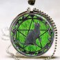 New Fashion Pentagram Wicca Black cat Stereoscopic charm Unisex Pendant Silver color Necklace