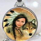 New Fashion Native American Women Wolf Stereoscopic charm Unisex Pendant Silver color Necklace