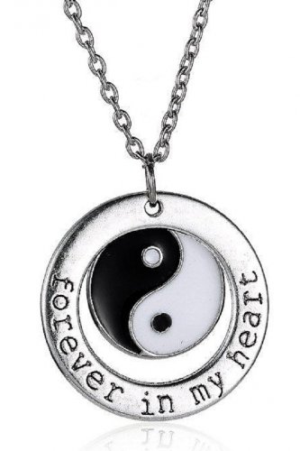 New Wicca Pentacle Forever in my heart silver Unisex Pendant Necklace