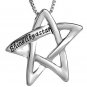 New Wicca Pentacle Forever in my heart silver Unisex Pendant Necklace