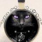Adorable Unique Wicca Black Cat charm Stereoscopic Unisex silver color Pendant Necklace