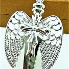 Adorable Magic Stainless steel Pagan Angel Wing Crystal Cross  Pendant Necklace