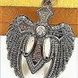 Adorable Magic Stainless steel Pagan Angel Wing Crystal Cross Pendant Necklace