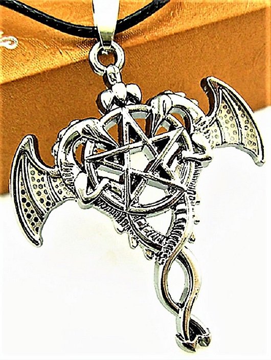 Adorable Magic Stainless steel Pagan Wiccan Dragon Pentacle Pendant ...