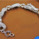Adorable Carved Shiny  Silver Dragon chain Bangle Bracelet