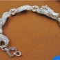 Adorable Carved Shiny  Silver Dragon chain Bangle Bracelet