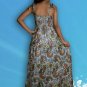 009 Boho Smock Paisley Print Maxi Sundress Beige
