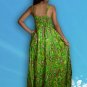 013 Boho Smock Floral Print Maxi Sundress Green
