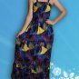 229 Boho Hippy Smock Sleeveless Peasant Sundress Blue