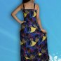 229 Boho Hippy Smock Sleeveless Peasant Sundress Blue