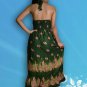 330 Boho Smock Halter Paisleys Maxi Sundress Green