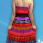 221 Boho Halter Smock Stripe Print Sundress Skirt