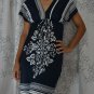 554 V-Neckline Polyester Kimono Kaftan Caftan Cover-up Tunic Dress Top
