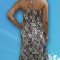 190 Boho White Halter Smock Floral Print Sundress Top Blouse